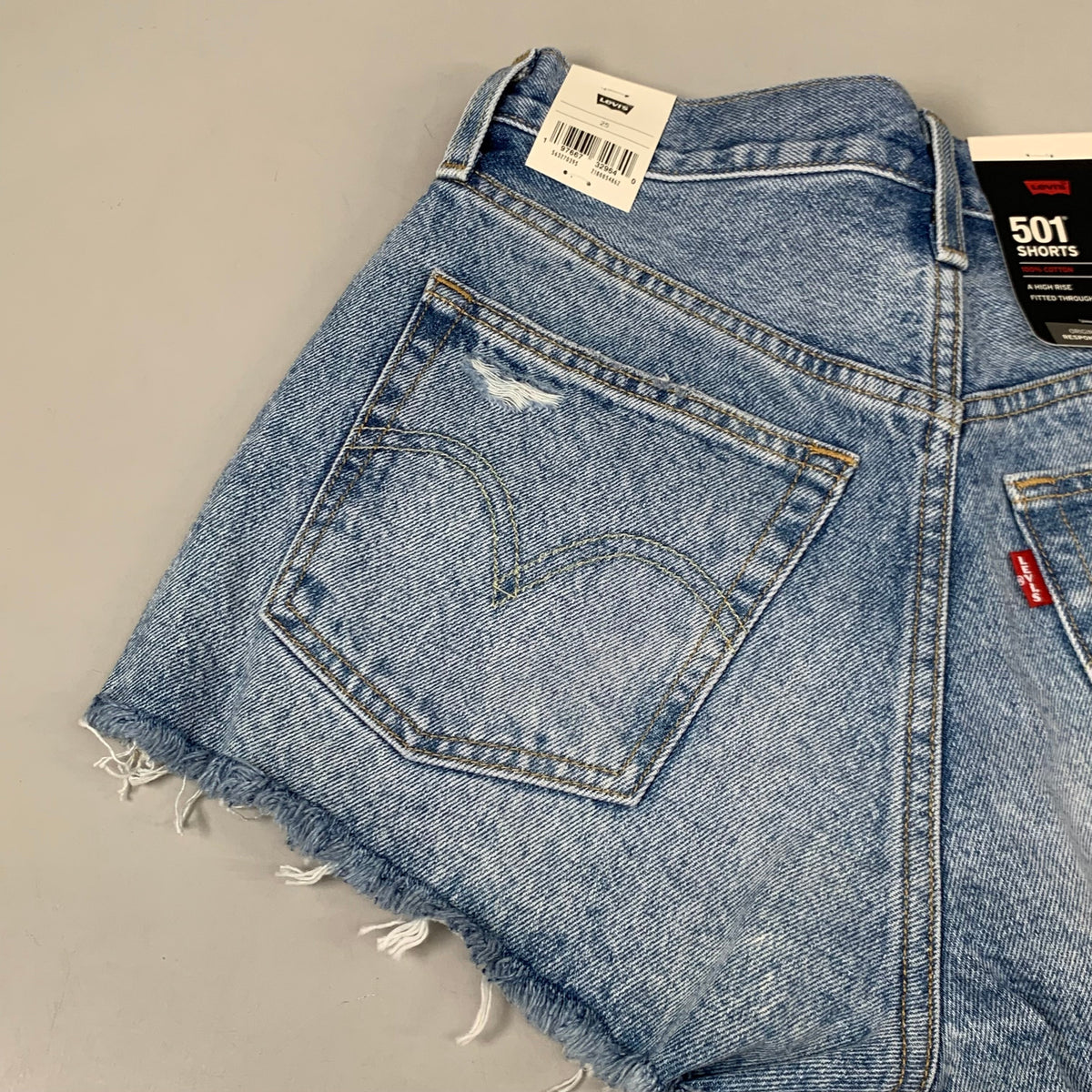 LEVIS 501 Original Fit High Rise Shorts Medium Wash Women's Sz 25 Mega Vibe Blue