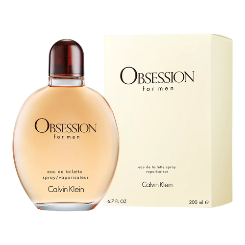 Calvin Klein Obsession for Men Eau de Toilette Spray – Classic Warm Spicy Fragrance for Men | Long-Lasting Scent 6.7oz