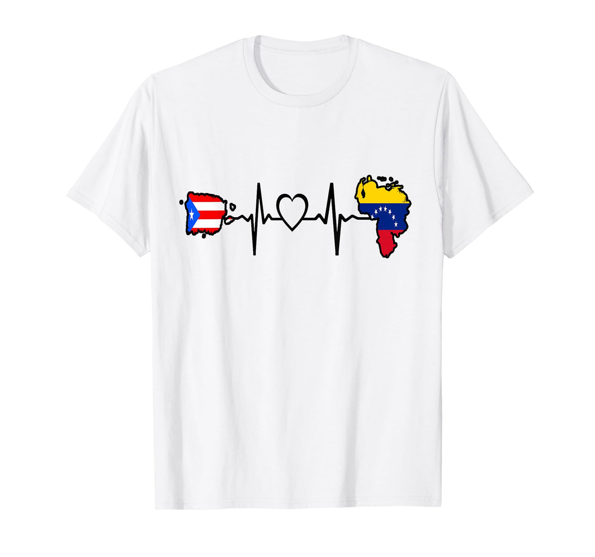 Puerto Rico Venezuela Flag T-Shirt - Casual Everyday Wear for Adults