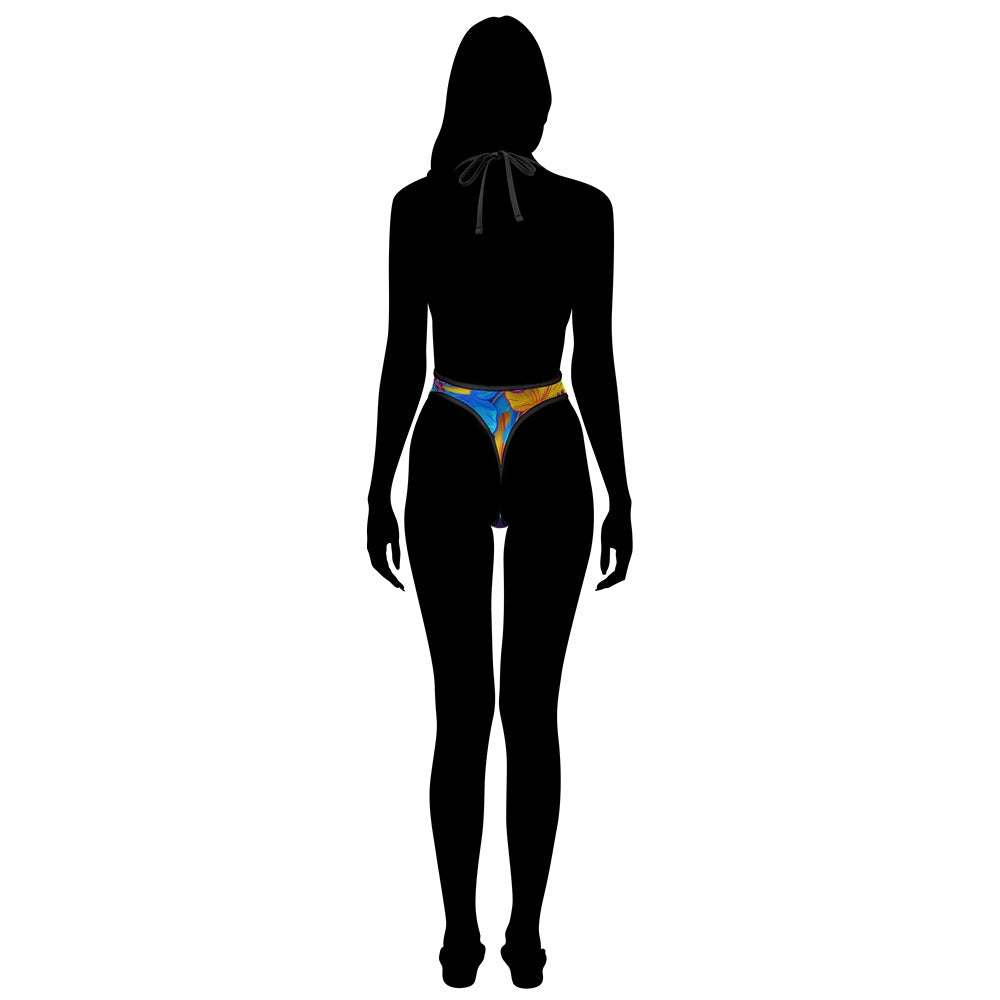 Sexy Swimsuit Women's Extreme One-Piece Mesh Revealing Swimwear Deep V Cleavage Thong Bottom Booty Quick Dry Tie-On Bathing Suit