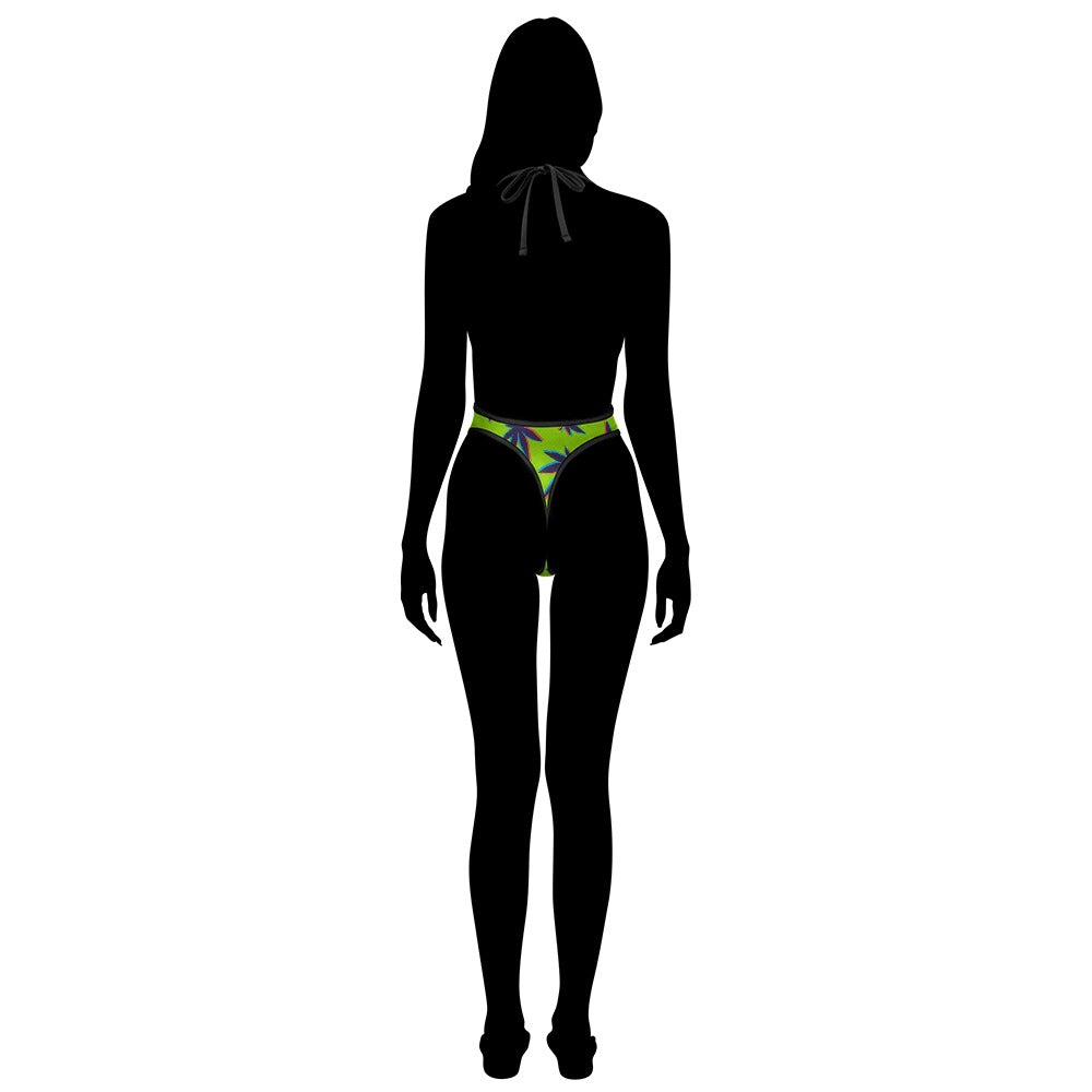 Sexy Swimsuit Women's Extreme One-Piece Mesh Revealing Swimwear Deep V Cleavage Thong Bottom Booty Quick Dry Tie-On Bathing Suit